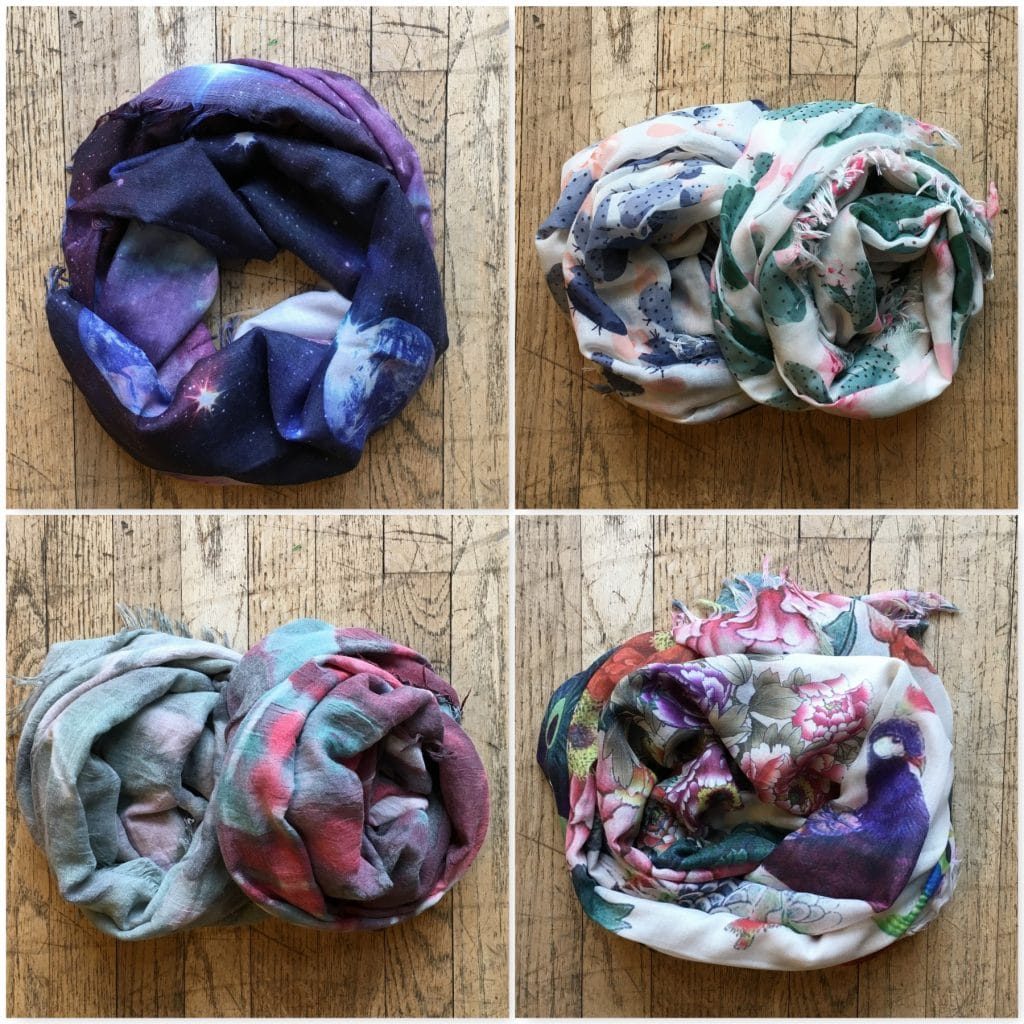 Spring scarf collage.